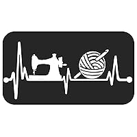 Sewing Machine and Crochet Hook Yarn Heartbeat Decal Sticker for Car Window BG 793