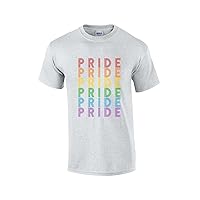 Gay Pride Retro Repeat Rainbow Support LGBTQ Unisex Short Sleeve T-Shirt Graphic Tee