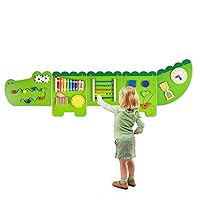 Monläurd® Crocodile Montessori Busy Board,Sensory Board,Educational Toys,Activity Cube,Wall Toys,Daycare Furniture,Playroom Furniture,Interactive Toys,Wooden Toys,Learning Toys,Boys and Girls 6 M+