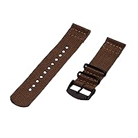 Clockwork Synergy - 21mm 2 Piece Classic Nato PVD Nylon Brown Replacement Watch Strap Band