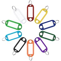 Uniclife 40 Pack Tough Plastic Key Tags with Split Ring Label Window, Assorted Colors