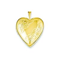 1/20 Gold Filled 20mm Side Swirled Heart Locket Necklace Chain Included