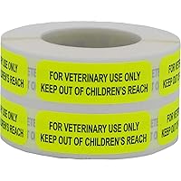 for Veterinary Use Only Keep Out of Children's Reach Veterinary Medical Healthcare Labels .5 x 1.5 Inch 500 Total Stickers