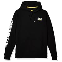 Caterpillar Men's Trademark Banner Hooded Sweatshirt (Regular and Big & Tall Sizes), Black, 2X Large