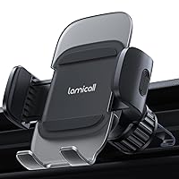 Lamicall Phone Holders for Your Car - Wider Spring Clamp [Big Phone Friendly] Air Vent Cell Phone Holder Car Mount Automobile Cradle Air Vent Clip for iPhone 15 14 13 Pro Max Smartphone - Dark