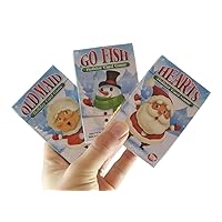 Set of 12 Christmas Kids Card Games Hearts, Old Maid, Go Fish - Travel Fun Game - Classic Game - Party Favors - Gift Bags - Goody Bags/Prizes/Rewards Box - Bulk 1 Dozen
