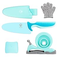 Kids Chef Knife Set, Stainless Steel Kids Knife Set for Real Cooking With Peeler, Safe Protective Glove, BPA-free Kids Kitchen Cooking Kit for Cutting