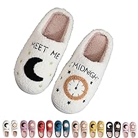 chinatera Meet Me At Midnight Slippers for Womens Mens Fuzzy Warm Soft Comfort Cute House Slippers Indoor Outdoor Winter Slippers