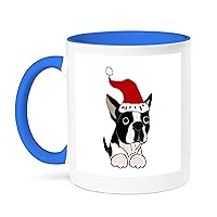 3dRose Funny Christmas Boston Terrier Dog in Santa Hat - Mugs (mug_220479_11)