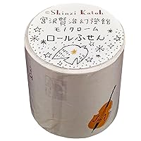 Shirido Kenji Miyazawa ks-rf-10012 Roll Sticky Notes, Cello Gouche, 6 Patterns, 1.8 x 2.4 inches (45 x 60 mm), 80 Sheets, Fully Glue, Perforated, Monochrome