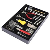 155Pcs Professional Practical Wrist Watch Repair Tools Kit Set Watchmaker Back Case Opener Wrench Spring Bar Back Case Cover Opener Knife Band Resizing Tool