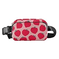 Cartoon Fruit Strawberry Belt Bag for Women Men Water Proof Small Fanny Pack with Adjustable Shoulder Tear Resistant Fashion Waist Packs for Outdoor Sports