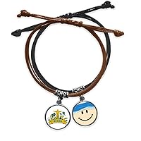 Soccer Mount Corcovado Parrot Brazil Bracelet Rope Hand Chain Leather Smiling Face Wristband
