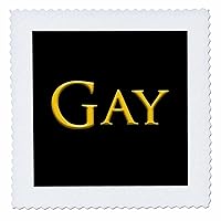 3dRose Gay Mainstream Girl Baby Name in The USA. Yellow on Black... - Quilt Squares (qs_354952_4)