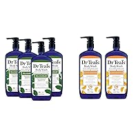 Body Wash with Pure Epsom Salt, Relax & Relief & Body Wash with Pure Epsom Salt, Glow & Radiance with Vitamin C & Citrus Essential Oils, 24oz (Pack of 2) (Packaging May Vary)