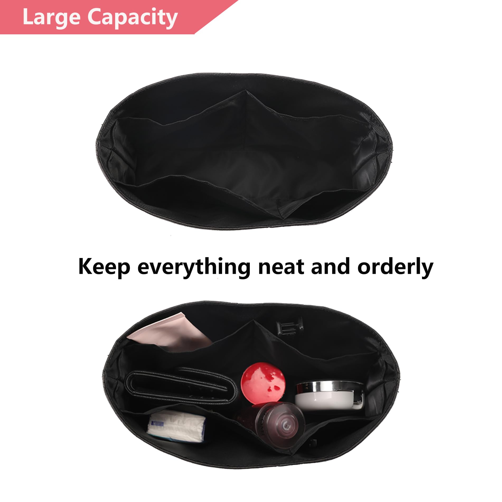 Doxo DuPont Paper Ultra Lightweight Purse Organizer Insert for C.hanel 22 Mini/S/M/L Bags, Bag Shapers for Luxury Handbags(Black,Miniature)