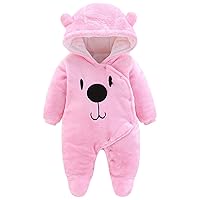 Fairy Baby Newborn Baby Snowsuit Bear Onesie Footie Romper Winter Thick Fleece Jumpsuit Infant Coat for Girls Boys 0-12M