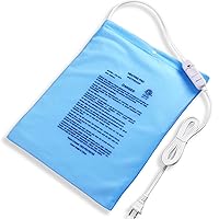 Small Heating Pad Without Auto Shut Off for Cramps and Back Pain Relief, High and Low Temperature Settings Classical Vinyl Hot Electric Heat Pad with Washable Cover Sky Blue (12