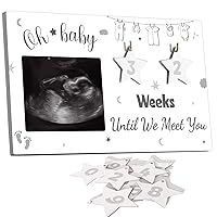 gisgfim Sonogram Picture Frame Ultrasound Picture Frame with Baby Countdown Weeks Baby Ultrasound frame for Pregnancy Announcements Great Gift for Expecting Parents Baby Nursery Decor