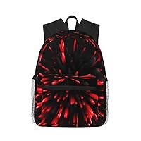 Explosion Burst Red And Black Print Backpack Lightweight,Durable & Stylish Travel Bags, Sports Bags, Men Women Bags