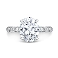 Siyaa Gems 3.50 CT Oval Infinity Accent Engagement Ring Wedding Eternity Band Solitaire Silver Jewelry Halo Setting Anniversary Praise Ring Gift