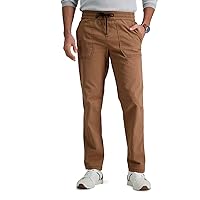 HAGGAR Mens The Active Series Straight Fit Flat Front Pant