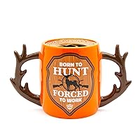 BigMouth Inc Hunting Mug - Ceramic Cup with Antler Handles - Unique Hunting Gifts for Men - Gift for Dad, Husband