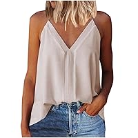 Spaghetti Strap Camisole for Women Loose Fitting Tank Tops Sexy Casual V Neck Sleeveless Shirts Womens Summer Tanks