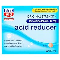 Acid Reducer, Original Strength Famotidine Tablets, 10 mg - 30 Count Total | Heartburn Relief | Acid Reflux | Antacid Chews & Tablets, Heartburn Chews & Tablets
