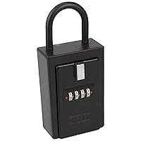 Mechanical Lock box Series: Card Storage, Key Storage, Key Fob storage for Residence, Rental property, Commerical office, Yard security, Surfing community, Black Powder Coated Finish, 1 Pack