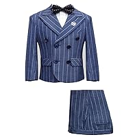 Boys' Stripe Three-Piece Suit Double Breasted Peak Lapel Wedding Formal Daily Prom Tuxedos