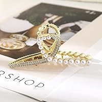 Double Layer Pearl Crystal Hair Claw For Women Gold Color Hairpins Metal Hair Accessories Pincer Barrette Hair Clip B