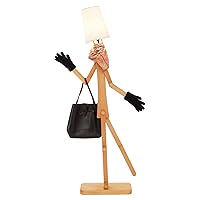Unique Art Style Wood Floor Lamp, Changeable Shape Large Floor Lamp as a Gift for Kids Boys Girls Living Room, Bedroom, Reading & Office Room- Led Bulb Included