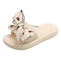 Shoes Shoes Wear Cute Slippers Bowknot Household Bottom Fashion Outer Slippers Children Princess Soft