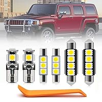 12pcs H3 CANBUS LED Interior Lights Bulb Kit for Hummer H3 2006 2007 2008 2009 2010 Super Bright 6000K Trunk Dome Footwell License Plate Light White Interior LED Bulbs Package + Install Tool