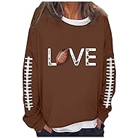 Womens Fall Tops,Long Sleeves Tee Shirts Graphic Printing Blouses Round Neck Cute Tops All Seasons Fall Sweater