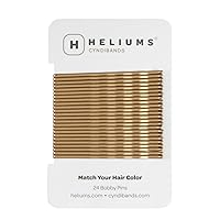 Heliums Large Bobby Pins - Dark Blonde - 2.5 Inch Extra Long Wavy Hair Pins - 24 Pack