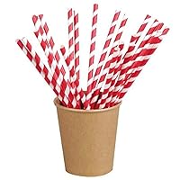 PACKNWOOD 210CHP19R- Red Striped Paper Straws Unwrapped - Pack Red Paper Straws - Smoothie Straws - Paper Straws for Drinking - Reusable Straw - Unwrapped Paper Straw - D:0.2in L: 8.3in | 6000 pcs