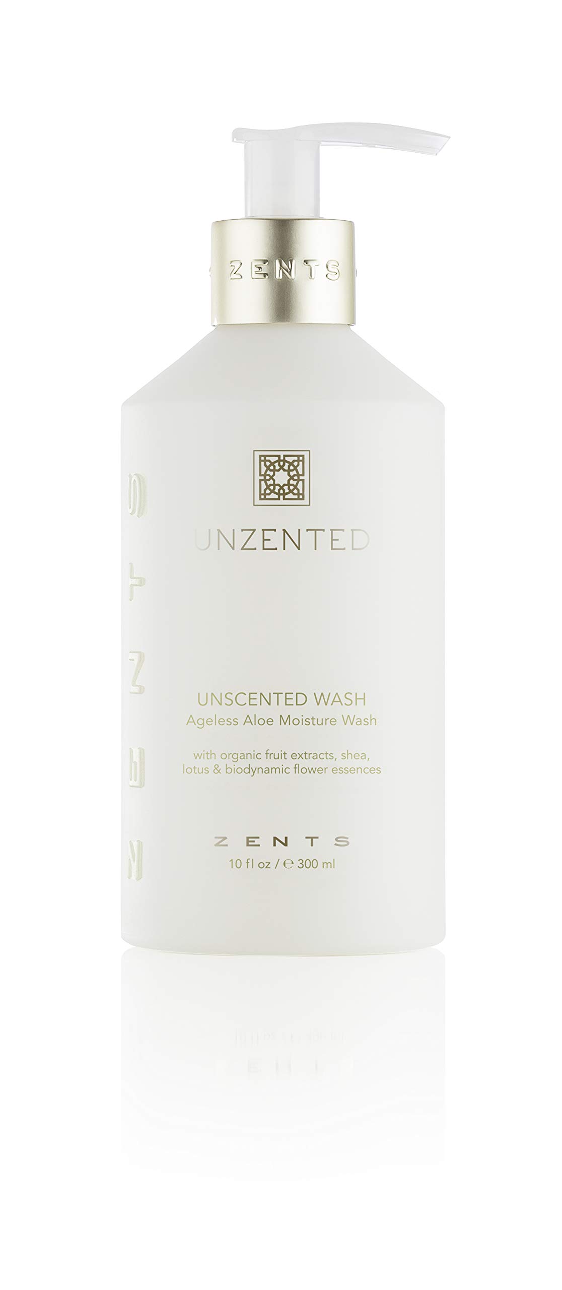 Zents Hand and Body Wash (Fragrance-Free) Moisturizing Anti-Aging Cleanser with Organic Shea Butter & Aloe for Dry Skin, 10 fl oz