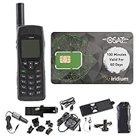 Iridium 9555 Satellite Phone Telephone with Prepaid SIM Card and 100 Airtime Minutes / 60 Day Validity - Voice, Text Messaging SMS Global Coverage