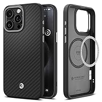 Spigen Magnetic Enzo Aramid Designed for iPhone 15 Pro Case, [Military-Grade Protection] Compatible with MagSafe (2023) - Matte Black