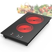 Electric Cooktop,Built-in and Countertop Electric Stove Top, 2100W 110V induction Cooktop, 9 Heating Level, Timer & Kid Safety Lock, Sensor Touch Control