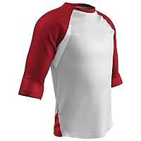 CHAMPRO Youth Three-Quarter Raglan Sleeve Lightweight Polyester Baseball Shirt with Mesh Side Inserts