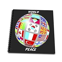 3dRose db_38913_3 World Peace Globe with All Country's Flags-Mini Notepad, 4 by 4