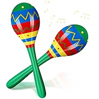 7.87 Inches Fiesta Wooden Maracas 2 Pcs Noisemaker for Mexican Fiesta Musical Maracas Party Favors for Adults Kids Mexican Fiesta Birthday Baby Shower Cinco De Mayo Party Favors(Green)