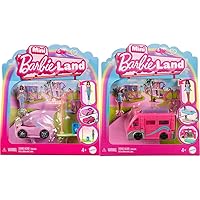 Bundle of Barbie Mini BarbieLand 1.5-inch Doll & Iconic Toy Vehicle with Color-Change Surprise + Barbie Mini BarbieLand 1.5-inch Doll & DreamCamper with Working Doors & Color-Change Pool