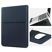 13 Inch Laptop Sleeve Case Leather Bag Compatible with Mac Air 13 M1 M2 2022-2018/Mac Pro 13 M2 2022-2016/Surface Pro 8 2021/Surface Go 3 13-13.6'' Dell HP ASUS Acer PC, Navy