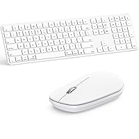 Bluetooth Keyboard and Mouse for Mac, OMOTON Wireless Keyboard and Mouse Combo, Multi-Device Keyboard with Numeric Keypad for MacBook Pro/Air, iMac, iMac Pro, Mac Mini, Mac Pro Laptop and PC (White)