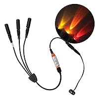 Flame Light Kit Flickering Three Head Amber Orange Red LEDs for Special Effects Lighting Battery Operated