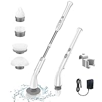YKYI Electric Spin Scrubber,Cordless Cleaning Brush,Shower Cleaning Brush  with 8 Replaceable Brush Heads, Power Scrubber 3 Adjustable